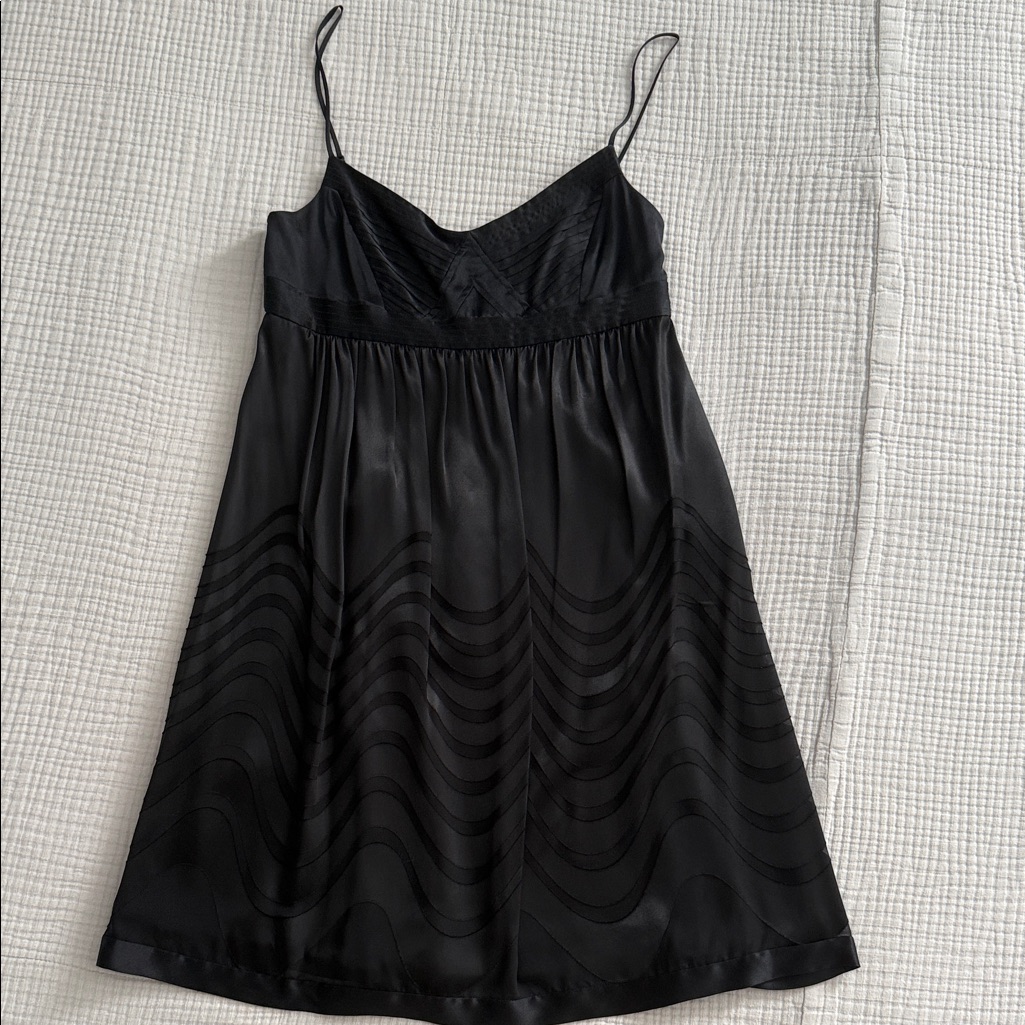 Bcbgmaxazria Black Satin Chemise
